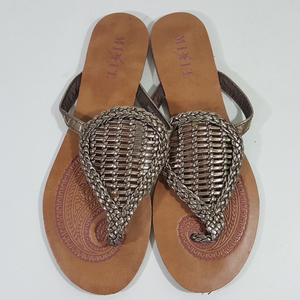 COPY - Mixit Women's Flat Leather Braided Thong S…